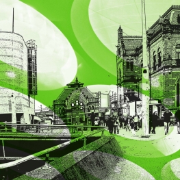 'Tijdsprong in Groningen '- digitale collage print 'Tijdsprong in Groningen '- digitale collage print