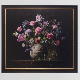 Giclée van Bloemstilleven met passiebloem en phlox Giclée van Bloemstilleven met passiebloem en phlox