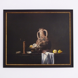 Giclée van Stilleven met kruik en oesters Giclée van Stilleven met kruik en oesters