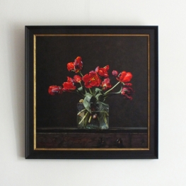 Giclée van Stilleven met papegaaitulpen Giclée van Stilleven met papegaaitulpen