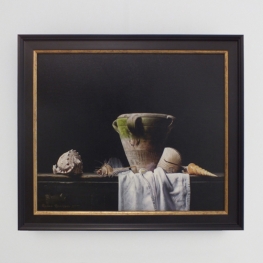 Giclée van Stilleven met pot en schelpen Giclée van Stilleven met pot en schelpen