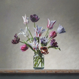 Tulpenstilleven in glazen pot Tulpenstilleven in glazen pot