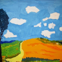 okergeel in het landschap okergeel in het landschap