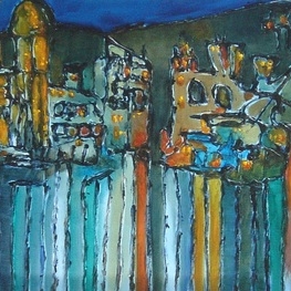Cinque Terre acryl-en olieverf MARQUA052 € 349 Cinque Terre acryl-en olieverf MARQUA052 € 349