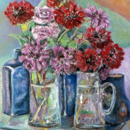 Zinnia's in glas Zinnia's in glas