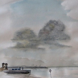 Mooie lucht met oud baken Mooie lucht met oud baken
