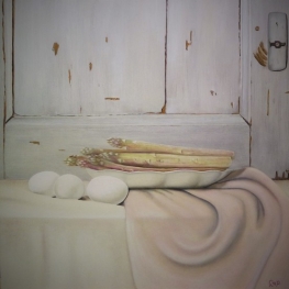 Witte eieren met asperges Witte eieren met asperges