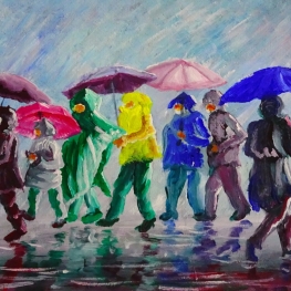 Mensen in regen Mensen in regen