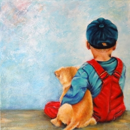 Jongen met hond Jongen met hond