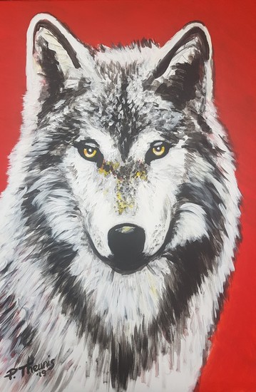 Wolf (Red background)