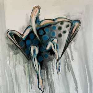 Recent werk, krijt en acrylverf op doek.