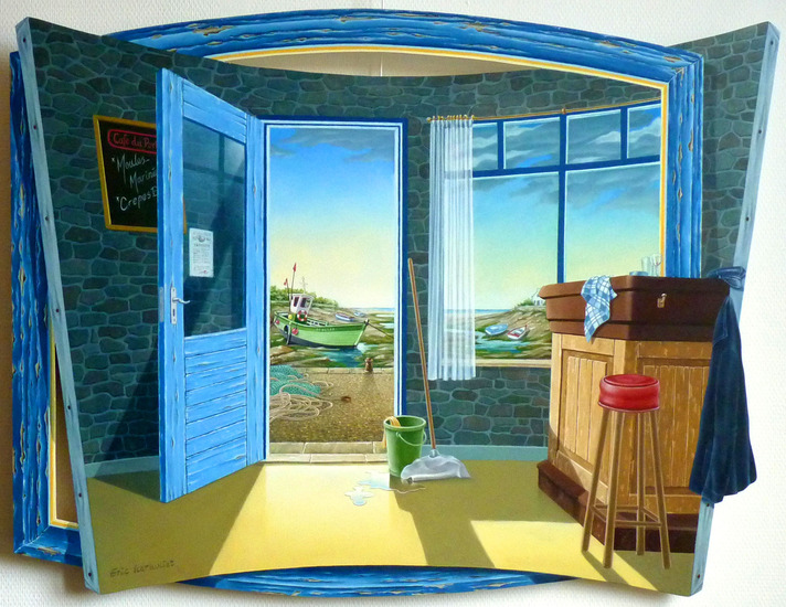 CAFE du PORT (Giclee - Kleurvaste Kunstreproductie)