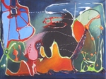 enkele abstracte werken in acryl