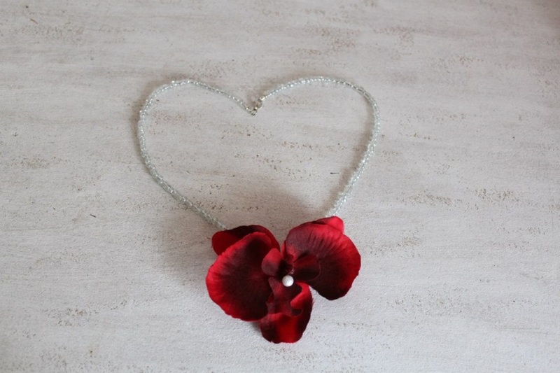 Ketting orchidee rood