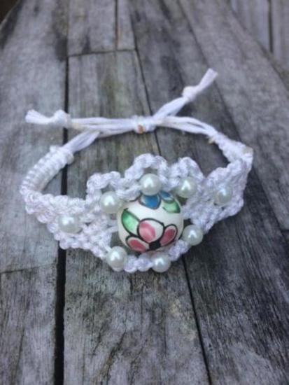Ibiza armband geknoopt bloem