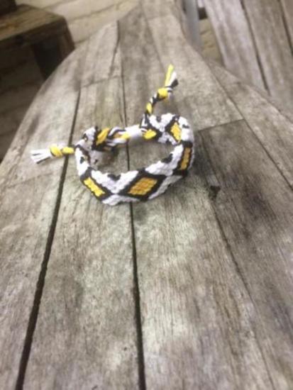 Ibiza armband geknoopt diamond wit/geel