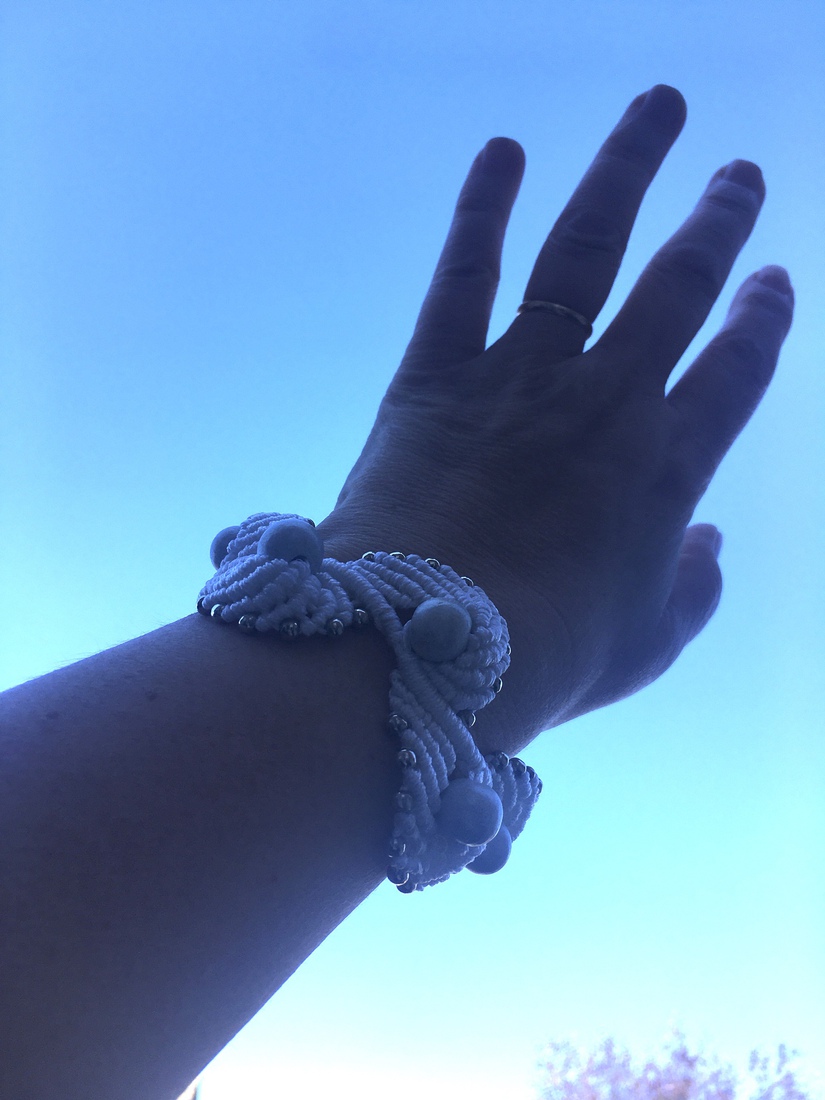 Ibiza armband geknoopt kralen wit