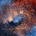 Abstracte schilderijen. Natuur issues abstract vertaald in vorm, kleur, textuur en beweging. Van de natuur naar abstractie in acryl en gemengde technieken