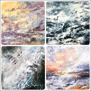Een unieke collectie schilderijen geïnspireerd op zee en landschap, variërend van figuratief tot abstract. Ervaar moderne kunst met sfeer en karakter. Ontdek de serie.