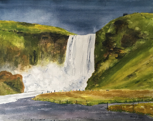 Geinspireerd door de prachtige, lege, grootse natuur, maakte ik een serie aquarellen van IJsland. Natuur en water hier ligt mijn hart!