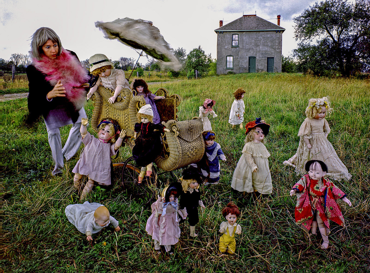 Antique dolls on location