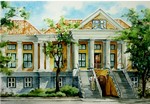 Various (historical) scenic images of Curacao, landhouses.
