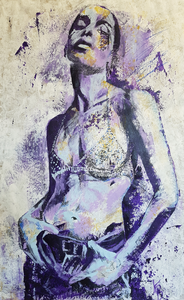 A variety of old and new artwork. I like painting on paper as I feel invited to experiment more than when I am working on canvas. Just having fun to play.
