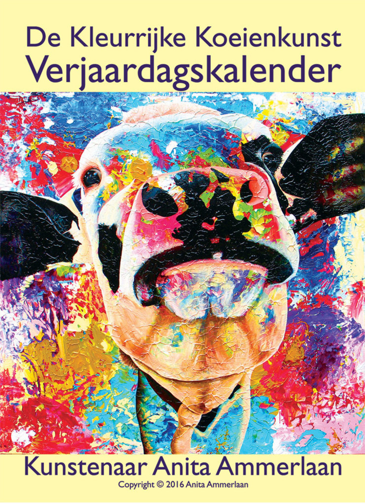 De Kleurrijke KoeienKunst Verjaardagskalender(A4)