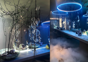 Art installation with glassworks