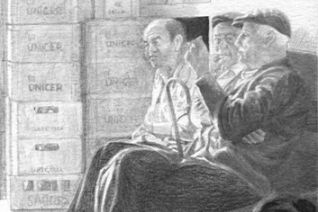 Mannen in een oude bar Mannen in een oude bar