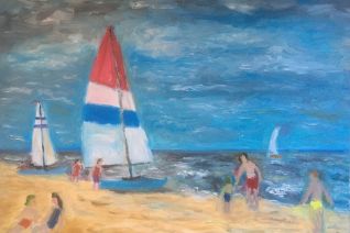 Zeilboten aan het strand Zeilboten aan het strand