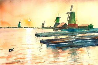 Ochtend op de Zaanse Schans Ochtend op de Zaanse Schans