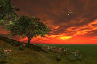 -Red landscape with drone- -Red landscape with drone-