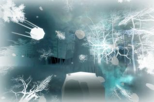 Fog @ night _ The trail Blue_ Fog @ night _ The trail Blue_