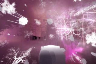 Fog @ night _ The trail Blue_ Fog @ night _ The trail Blue_