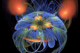 Spherical flower blue red Spherical flower blue red