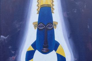 Afrikaans masker ,kreeft, geest van de zee Afrikaans masker ,kreeft, geest van de zee