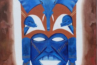 Afrikaans masker met olifant Afrikaans masker met olifant