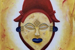 Afrikaans masker uit Gabon, Punu stam, vrouw Afrikaans masker uit Gabon, Punu stam, vrouw