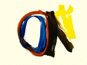 Quin; abstracte gouache op papier nr. 6.519 Quin; abstracte gouache op papier nr. 6.519