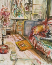 interieur met slapende poes interieur met slapende poes