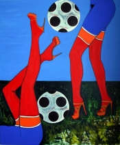 960:'TWO WOMEN (playing Soccer)' 960:'TWO WOMEN (playing Soccer)'