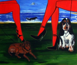 957'TWO WOMEN with Dogs' 957'TWO WOMEN with Dogs'