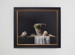 Giclée van Stilleven met pot en schelpen Giclée van Stilleven met pot en schelpen