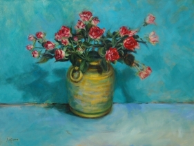 Rozen in de gele vaas Rozen in de gele vaas