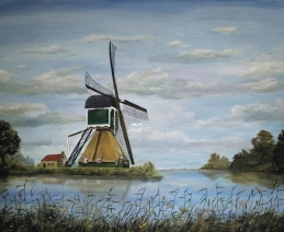 Molen in landschap Molen in landschap
