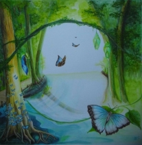 Blauwe Morpho vlinder Blauwe Morpho vlinder