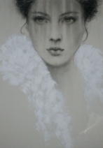 Angel face: white feathers Angel face: white feathers