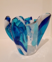 Plooivaas blauw-wit Plooivaas blauw-wit