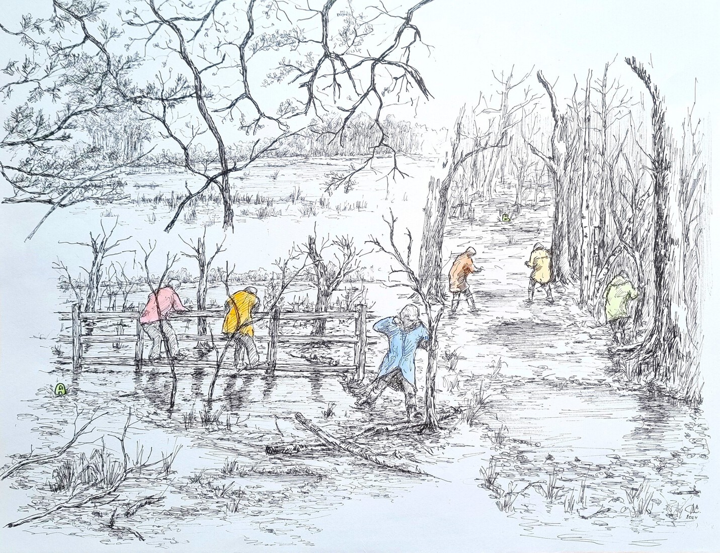 Wandeling rond het Rozenven februari 2024 na heel veel regen